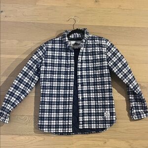 Penfield Navy and White Checkered Shirt Jacket